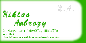 miklos ambrozy business card